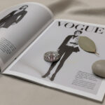 نمای نزدیک از انگشتر نگین‌دار زنانه استیل براق مدل elm8296