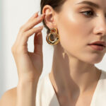 گوشواره زنانه طلایی براق مدل ELM-8264 برند Xuping