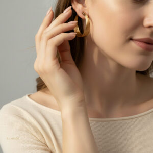 گوشواره زنانه حلقه‌ای طلایی برند Xuping مدل ELM-8268