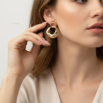 گوشواره زنانه طلایی براق مدل ELM-8264 برند Xuping